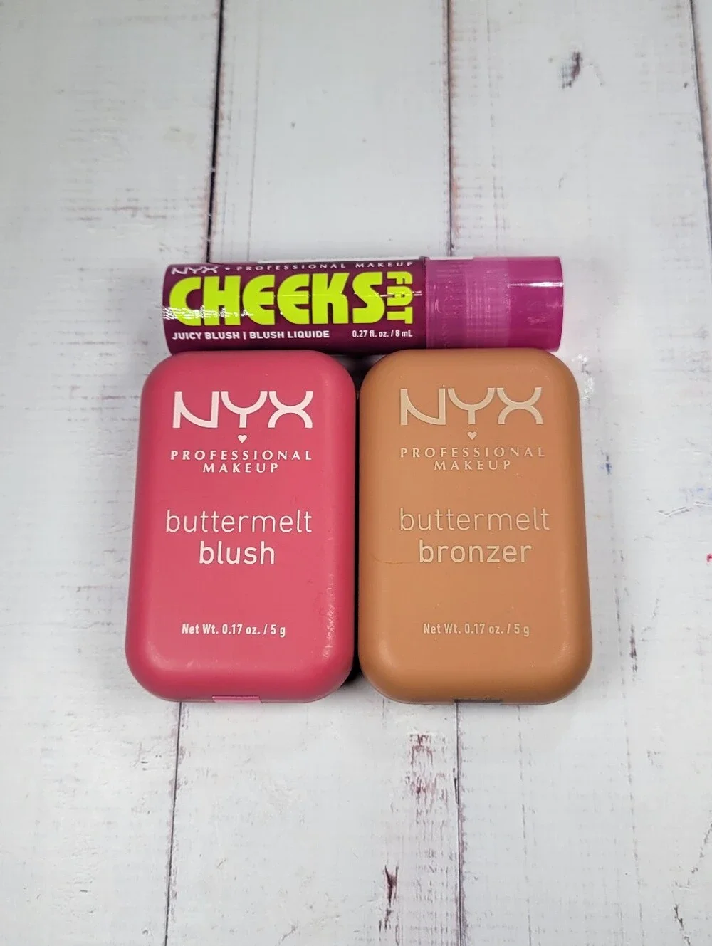 NYX Fat Cheeks Dewy Liquid Blush & Buttermelt Blush & Bronzer Bundle NEW!